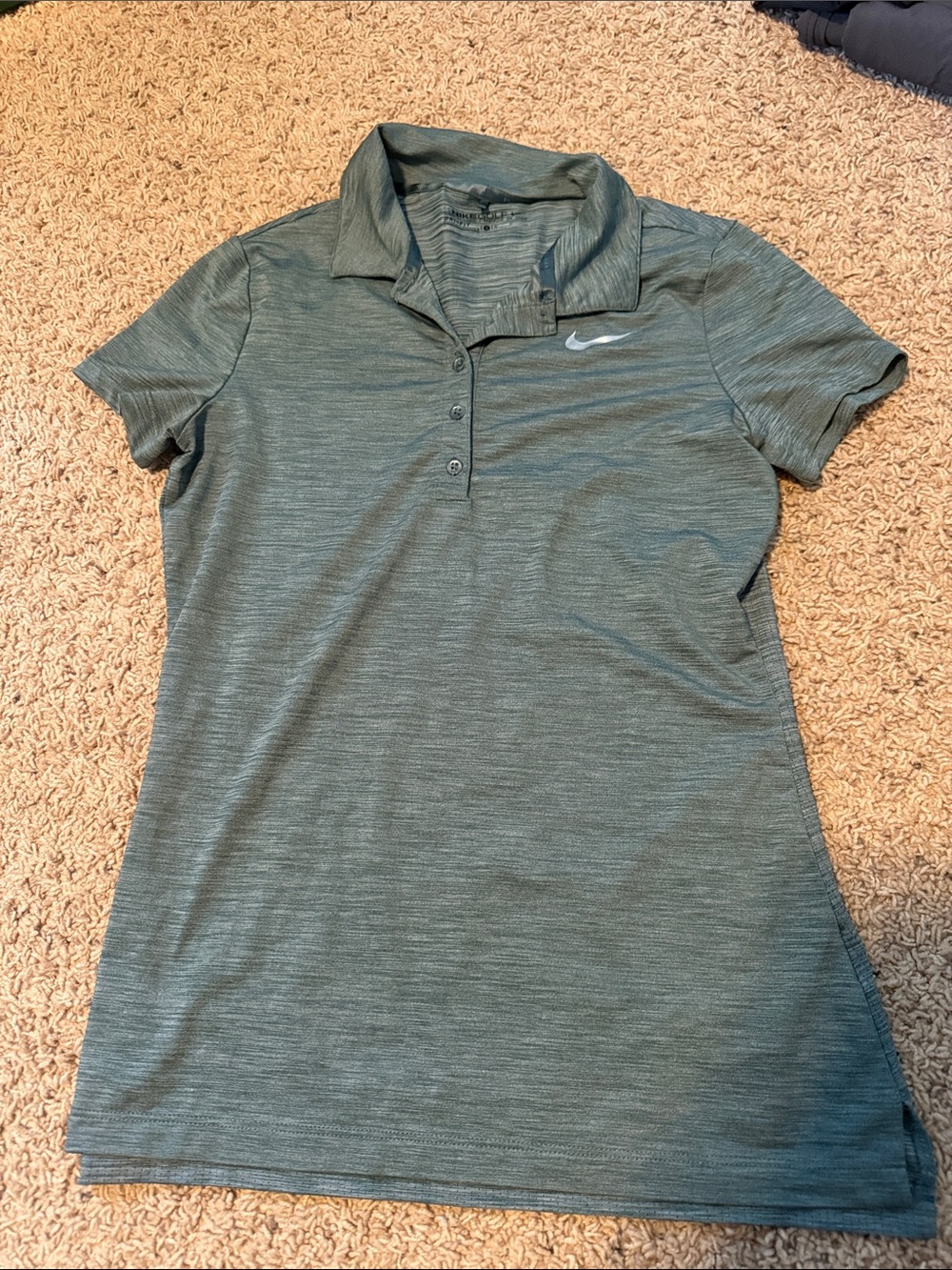 Nike Women's golf Heathered Olive Green Short-Sleeve Polo Shirt